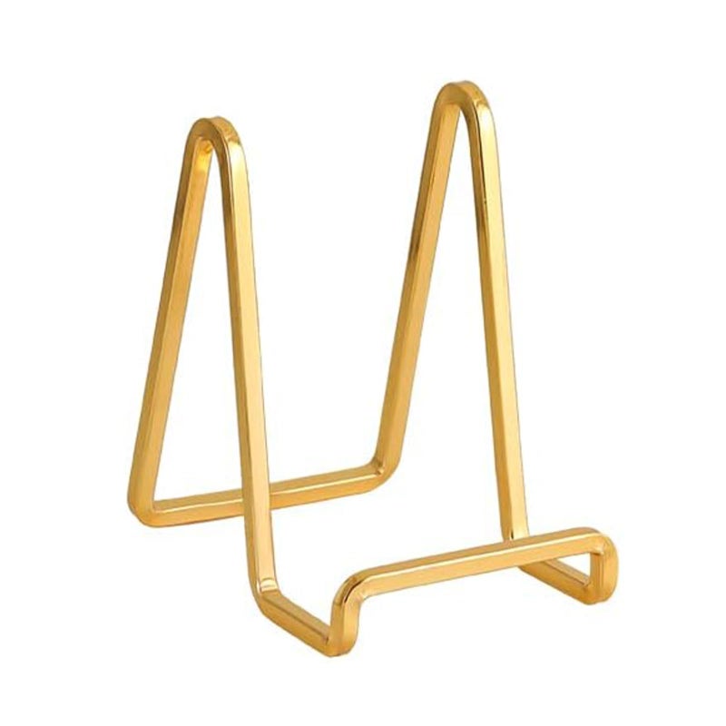 DIDUDIDU Large Plate Holder Display Stand - 12 inch Super Tall Big Plate Stands for Heavy Duty Display - Metal Picture Frame Stand - Tabletop Easel Stand for Decorative Platter | Plaque | Book - 3 Pack - Gold - Image 1